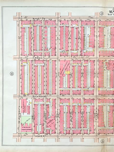 South Philadelphia Map, Original 1909 City of Philadelphia Atlas Map ...