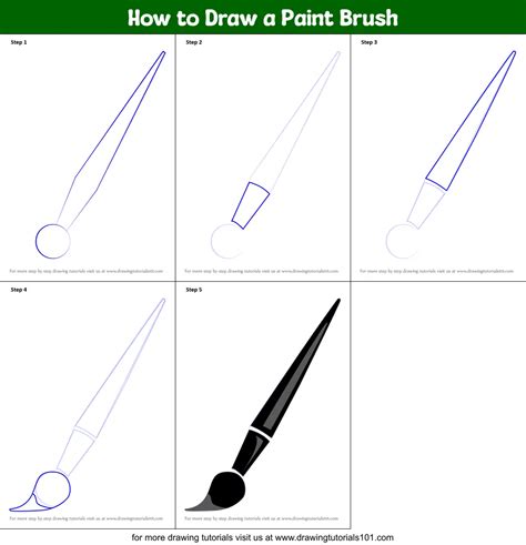 How to Draw a Paint Brush (Everyday Objects) Step by Step ...