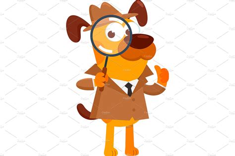 Detective Dog Cartoon Character | Animal Illustrations ~ Creative Market