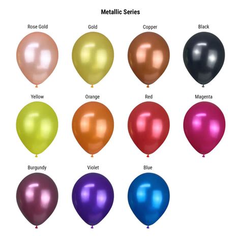 12" Metallic Helium Latex Balloons. Customisable, 10+ Colours.