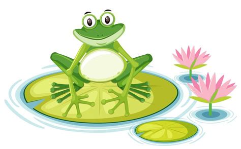 Happy frog on lily pad 607793 Vector Art at Vecteezy