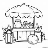 Lemonade Stand Coloring Page 47203 37317 sketch template