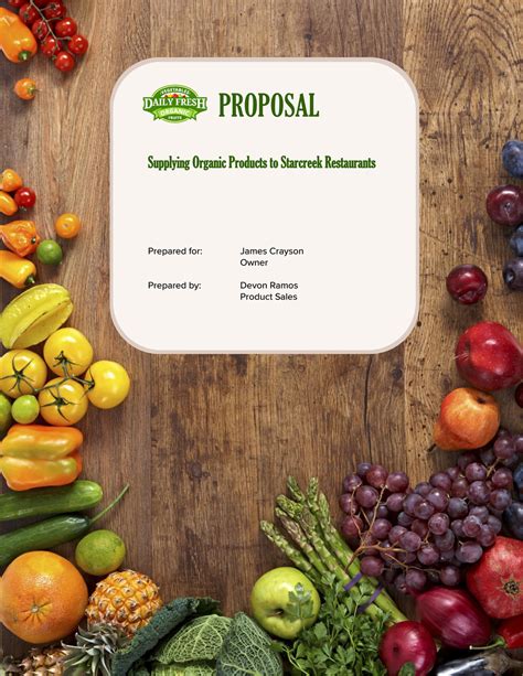 Organic Farming Product Sales Sample Proposal - 5 Steps