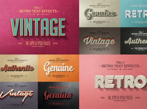 Vintage Text Effects Vol.1 by TMP on Dribbble