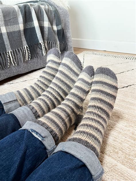 Striped Socks Knitting Pattern - Handy Little Me