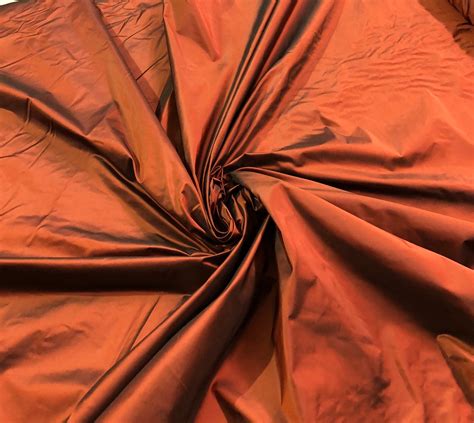 Silk taffeta 54 wide Beautiful burnt orange color silk taffeta fabric sold by the yard