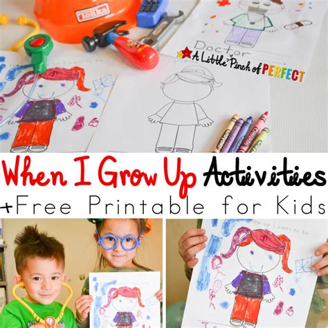 When I Grow Up Activities and Free Printable for Kids - A Little Pinch ...