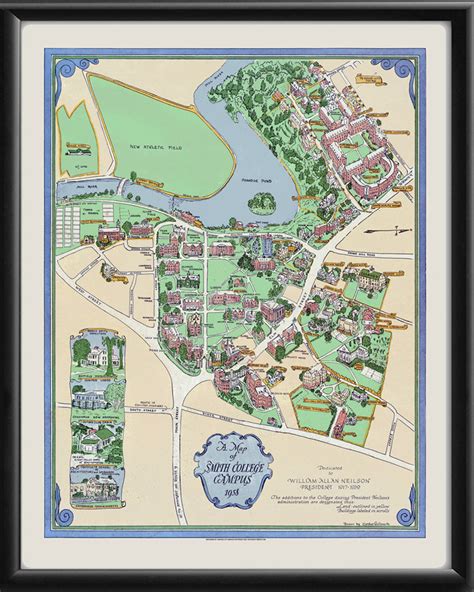 Smith College Campus Map 1838 - Vintage City Maps