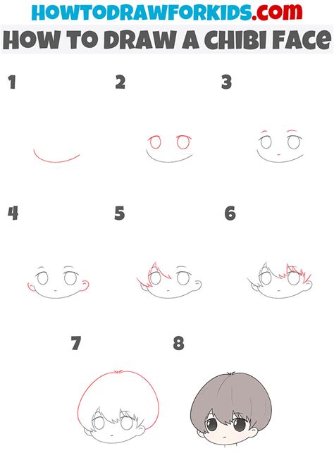 How to Draw a Chibi Face - Easy Drawing Tutorial For Kids