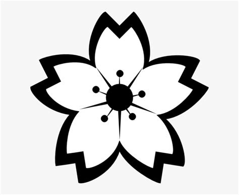 Gambar Bunga Sakura Hitam Putih Coloring - Flowers Clip Art Black And White Transparent PNG ...