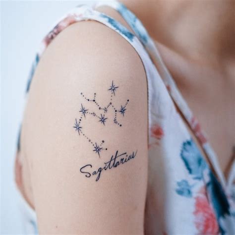 SAGITTARIUS Zodiac Sign Tattoo Minimal Zodiac Tattoo Realistic | Etsy