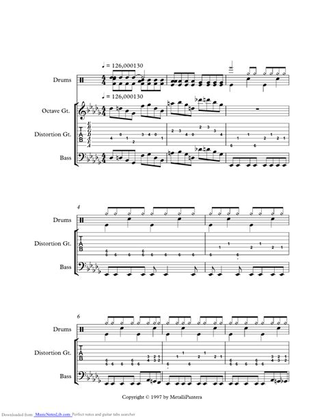 Angry Again music sheet and notes by Megadeth @ musicnoteslib.com