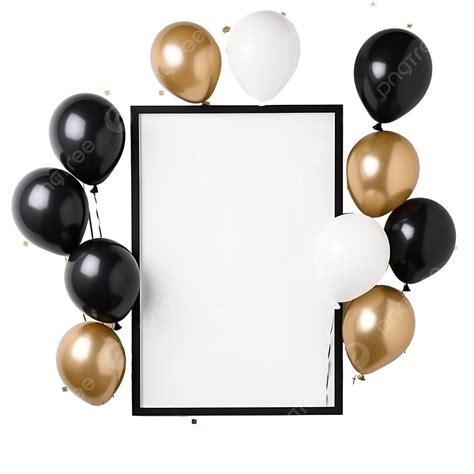 Globos Dorados Y Negros Con Pizarra Blanca PNG , Globo, Fiesta, Oro PNG ...