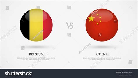 Belgium Vs China Country Flags Template Stock Vector (Royalty Free ...