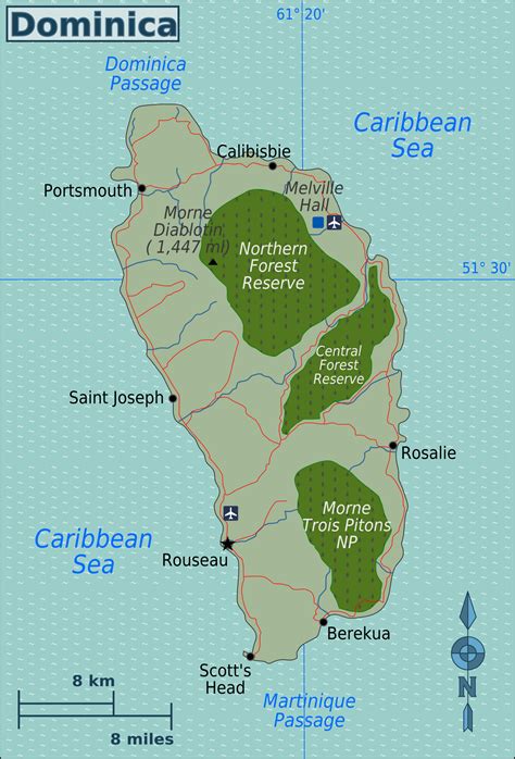 Map of Dominica | Travel fun, Roseau dominica, Dominica