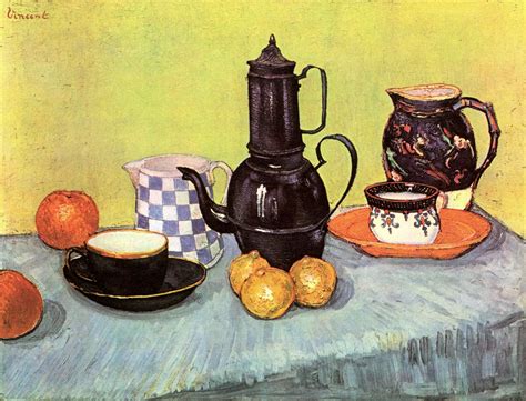 Still Life with Blue Enamel Coffeepot, Earthenware and Fruit - van Gogh ...