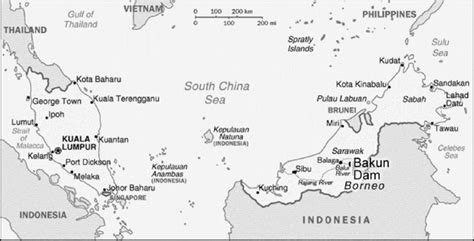 Map of Malaysia and the Location of Bakun Dam | Download Scientific Diagram