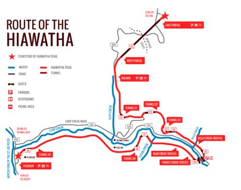 Route of the Hiawatha (Official Website) > The Trail > Trail Maps | Trail maps, Route map, Route