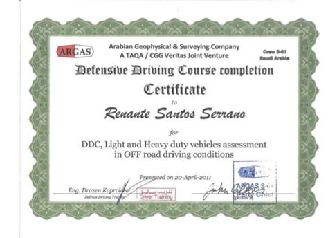 Defensive Driving Certificate | TUTORE.ORG - Master of Documents