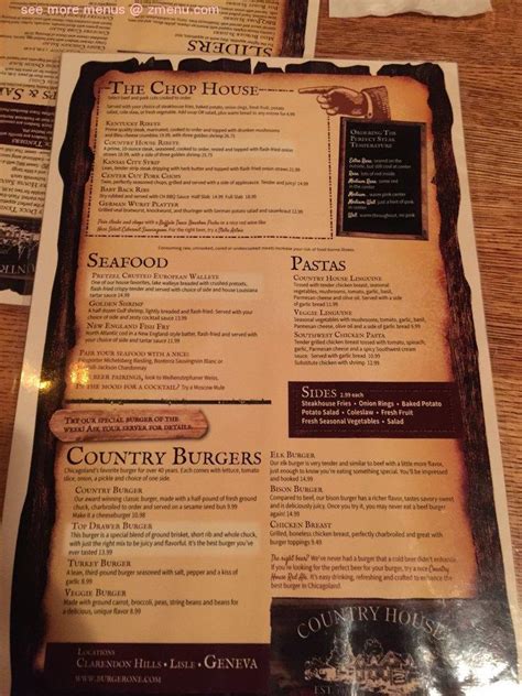 country house clarendon hills menu - Cammy Morrow