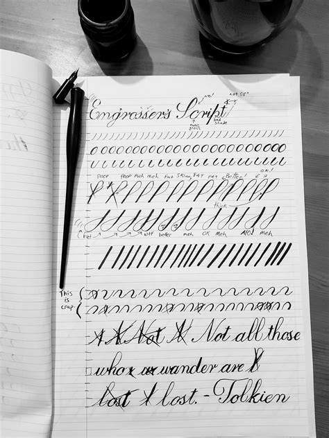 Engrosser's foundation strokes practice : r/Calligraphy