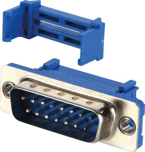 D-SUB ST 15FB IS: D-SUB male connector, 15-pin, ribbon cable, with insulator at reichelt elektronik