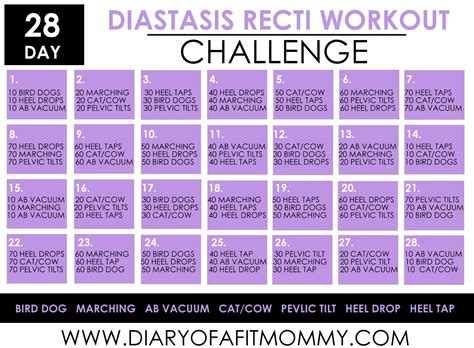 28 Day Diastasis Recti Workout Challenge - Diary of a Fit Mommy