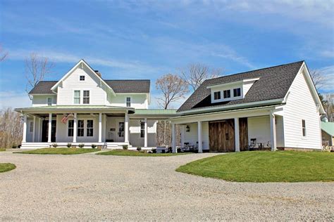Quintessential American Farmhouse with Detached Garage and Breezeway - 500018VV | Architectural ...