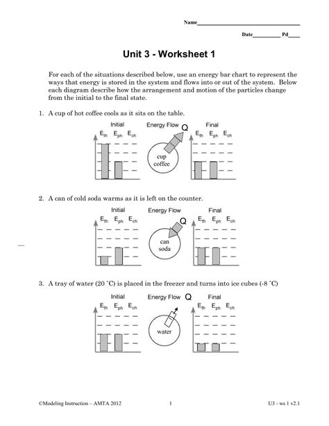 Work Energy Bar Charts Worksheet - Chart Examples