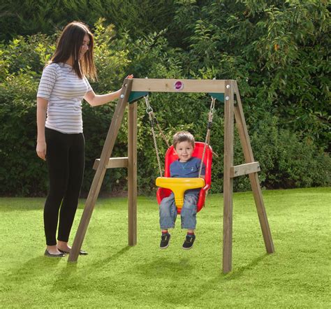 PLUM WOODEN BABY SWING SET WOODEN SWING SET For tiny tots beginning to ...