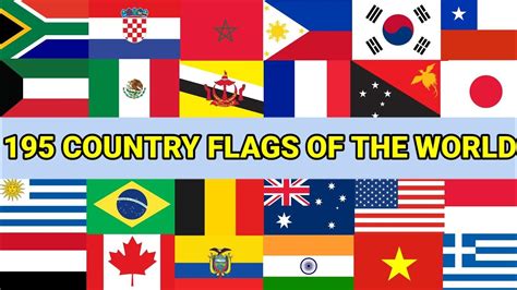 195 Country Flags of the World from a to z #flagsoftheworld - YouTube