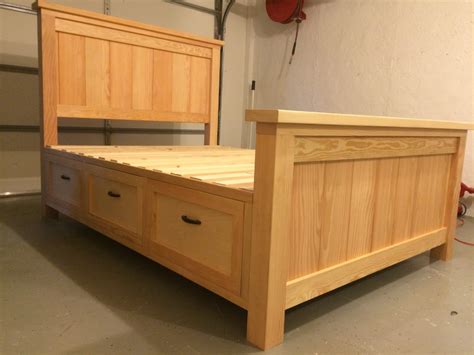 Farmhouse Storage Bed with Drawers (Queen) | Bed frame with drawers, Diy farmhouse bed, Bed ...