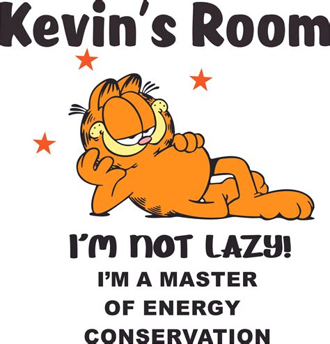 Garfield Not Lazy Funny Quote Cartoon Customized Wall Decal - Custom Vinyl Wall Art ...