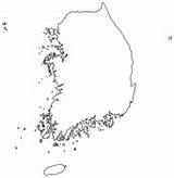 Coloring Korea Map Pages Peninsula Korean Located Southern Part Asia  sketch template