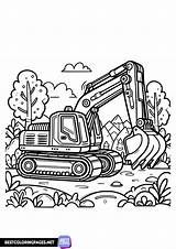 Excavator Coloring Pages Drawing Digger Printable Colouring Jcb Dozer  sketch template
