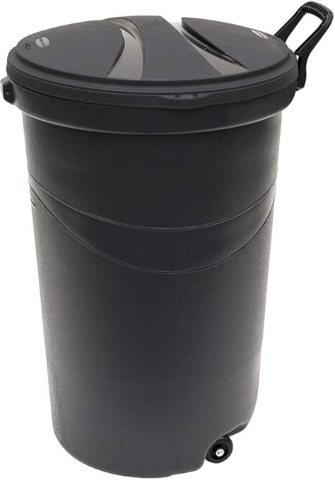 Rubbermaid Rm5h9601 Wheeled Trash/garbage Can With Handle, 32-gallon ...