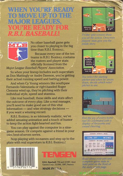 RBI Baseball for NES - The NES Files