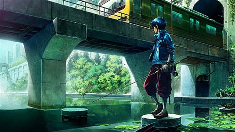 HD wallpaper: Anime Original Alone Boy, star - space, night, water, scenics - nature | Wallpaper ...
