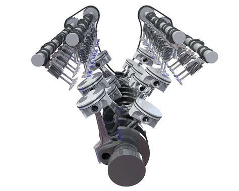 V12 Engine Cylinders Crankshaft - 3D Model by 3D Horse