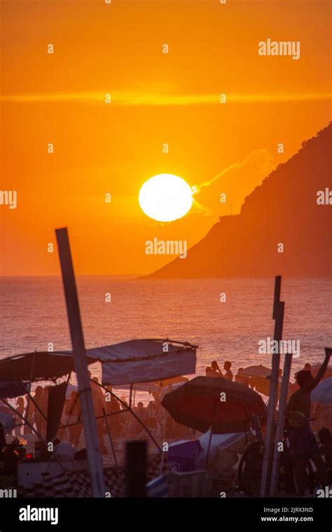 Sunset on Leblon beach in Rio de Janeiro Brazil Stock Photo - Alamy