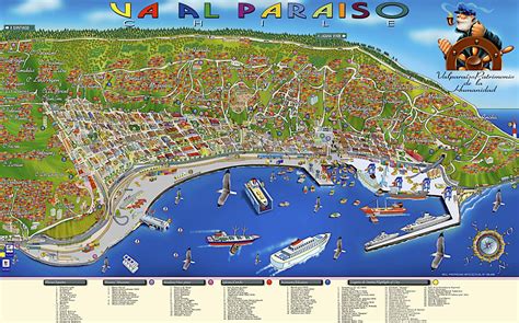 Valparaíso, Chile Map Chile, Illustrated Map, Natural History, City Photo, Golf Courses, Aerial ...