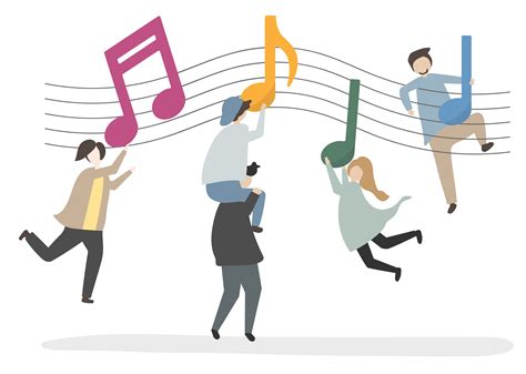 Illustration of characters and music notes - Download Free Vectors, Clipart Graphics & Vector Art