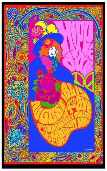 HIPPIE DAZE POSTER Hippie Posters, Rock Posters, Concert Posters, Gig Posters, Music Posters ...