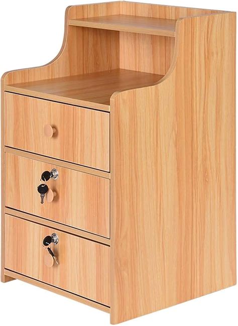 Amazon.com: Toxz Simple End Table Bedroom Nightstand Coffee Table 3 Drawer with Lock Cabinet ...