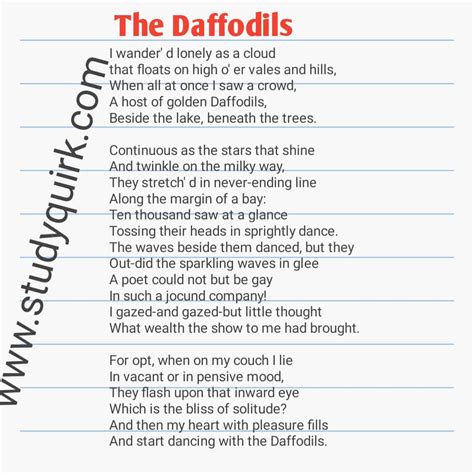 Daffodils Poem Summary