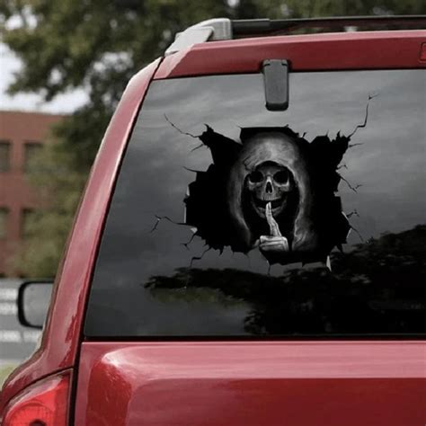 Halloween Skull Sticker Car Rear Windshield Horror Silent Atmosphere Decals Auto Window Wall ...