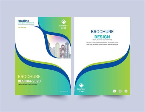 Green and Blue Curve Design Brochure Template 1420012 Vector Art at Vecteezy