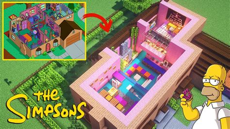 Minecraft interior tutorial :: How to build THE SIMPSONS HOUSE INTERIOR // animation house - YouTube