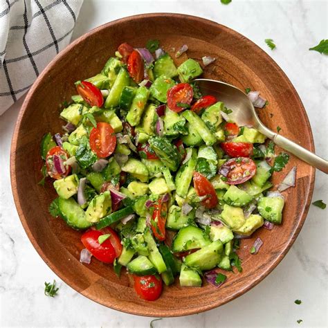 Avocado Cucumber Tomato Salad - Indian Veggie Delight