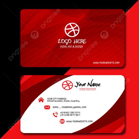 Red Business Card Template Download on Pngtree